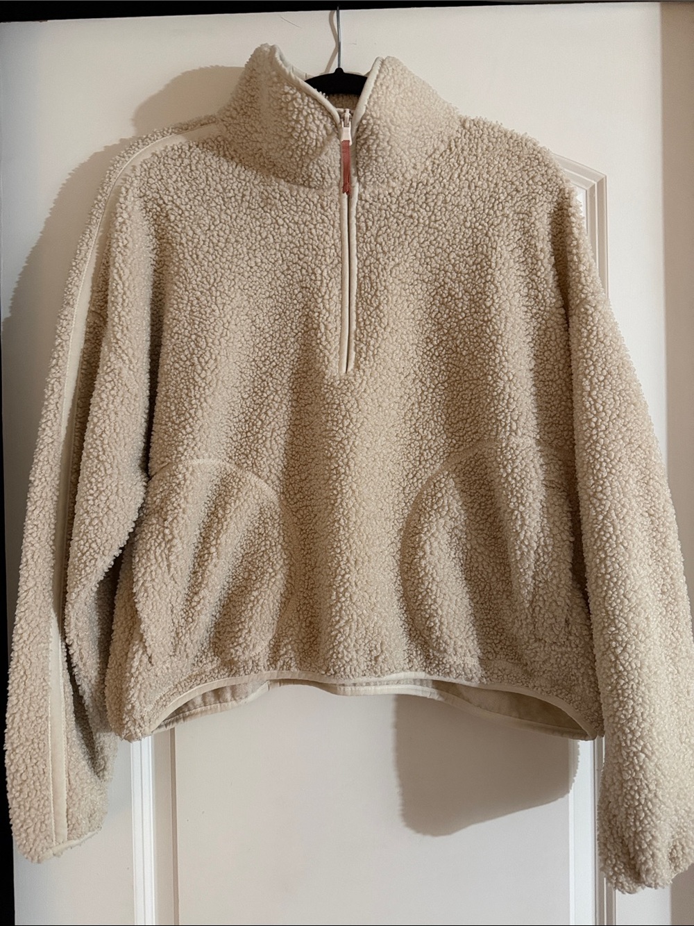 Old Navy Cozy Cream Sherpa Quarter-Zip Jacket